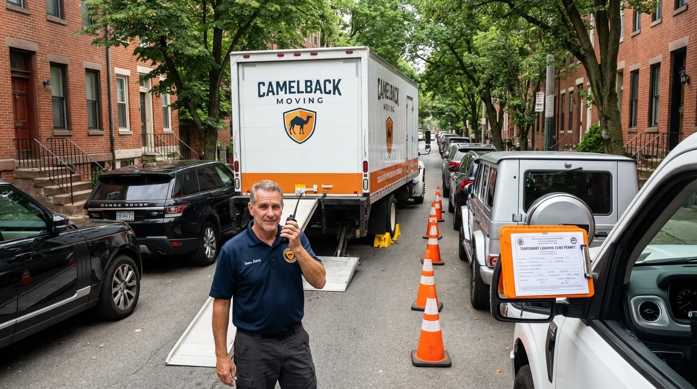 City street loading permit setup in Whitehouse Station, NJ