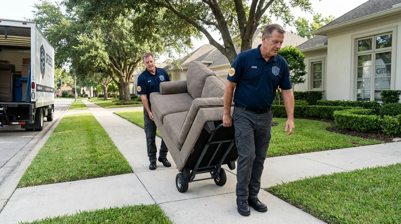 Local residential moving crew loading furniture in Whitehouse Station, NJ